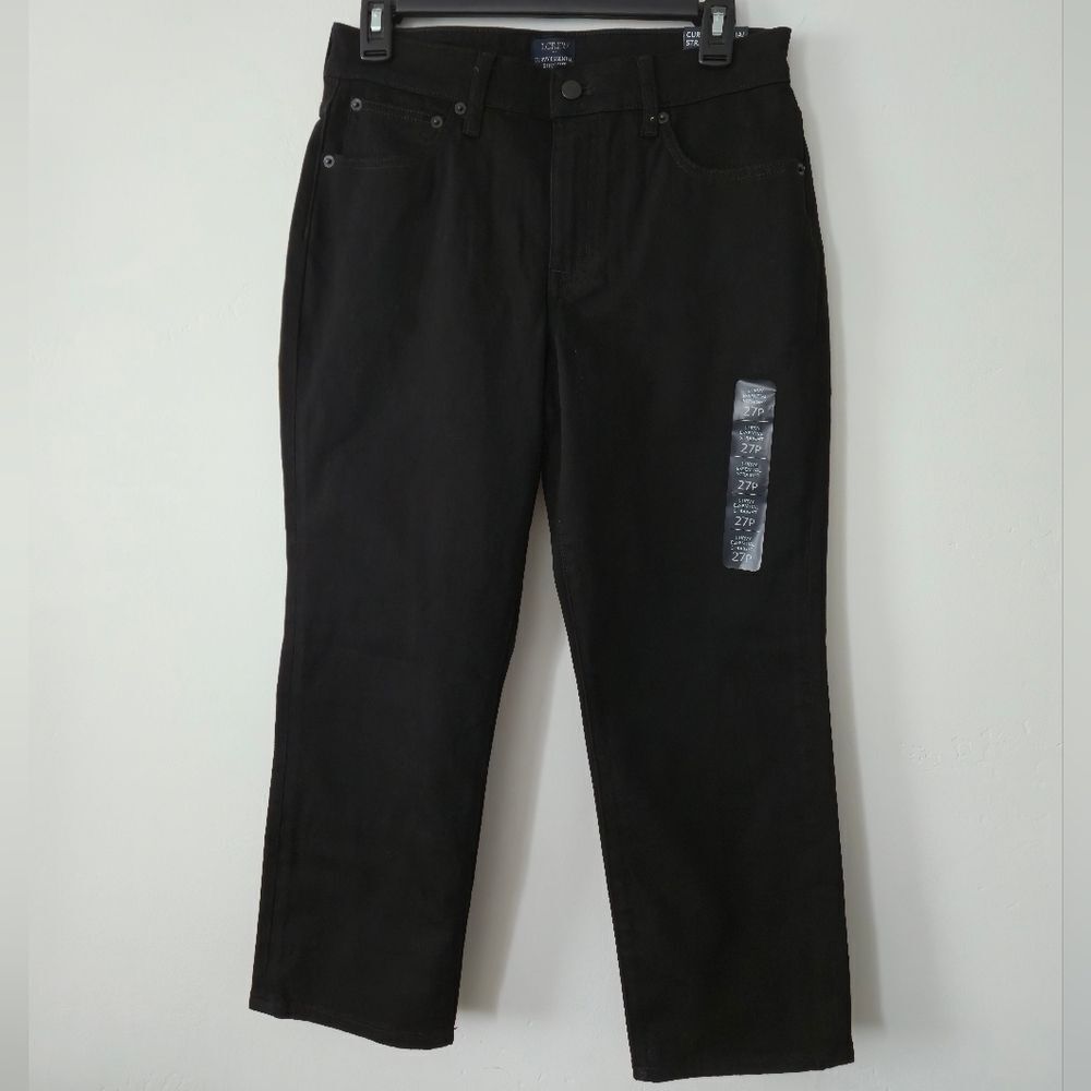 NWT Petite curvy essential straight black jeans in all-day stretch